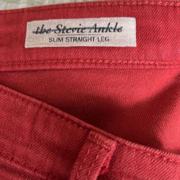 AG The Stevie Ankle Slim Straight Rust Jeans | Size 28R - Picture 5 of 10